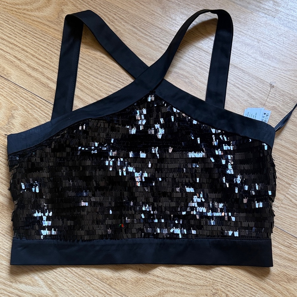 Zara Black Sequin Bandeau